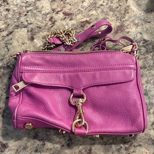 Rebecca Minkoff Fuchsia Crossbody Bag with Gold Accents